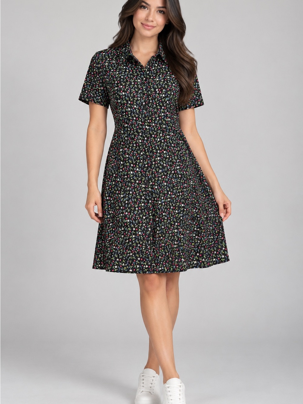 Zara A-Line dress cotton floral print
